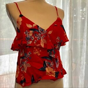 Cupcakes and Cashmere floral ruffled camisole